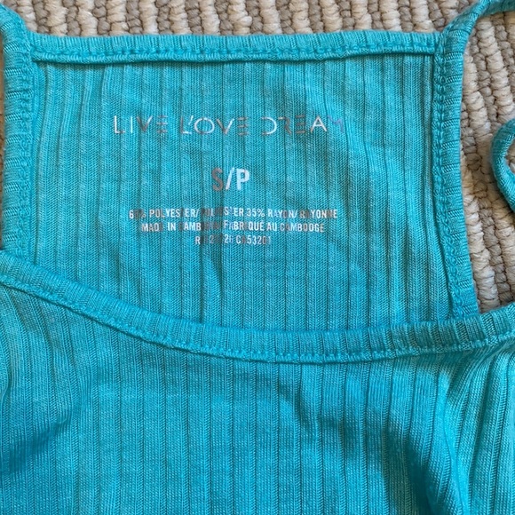 Aeropostale cropped high neck tank, turquoise - Picture 4 of 4